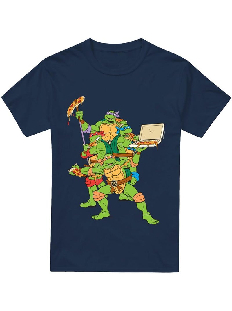T-shirt pizza party - les tortues ninja Bleu marine - Kiabi