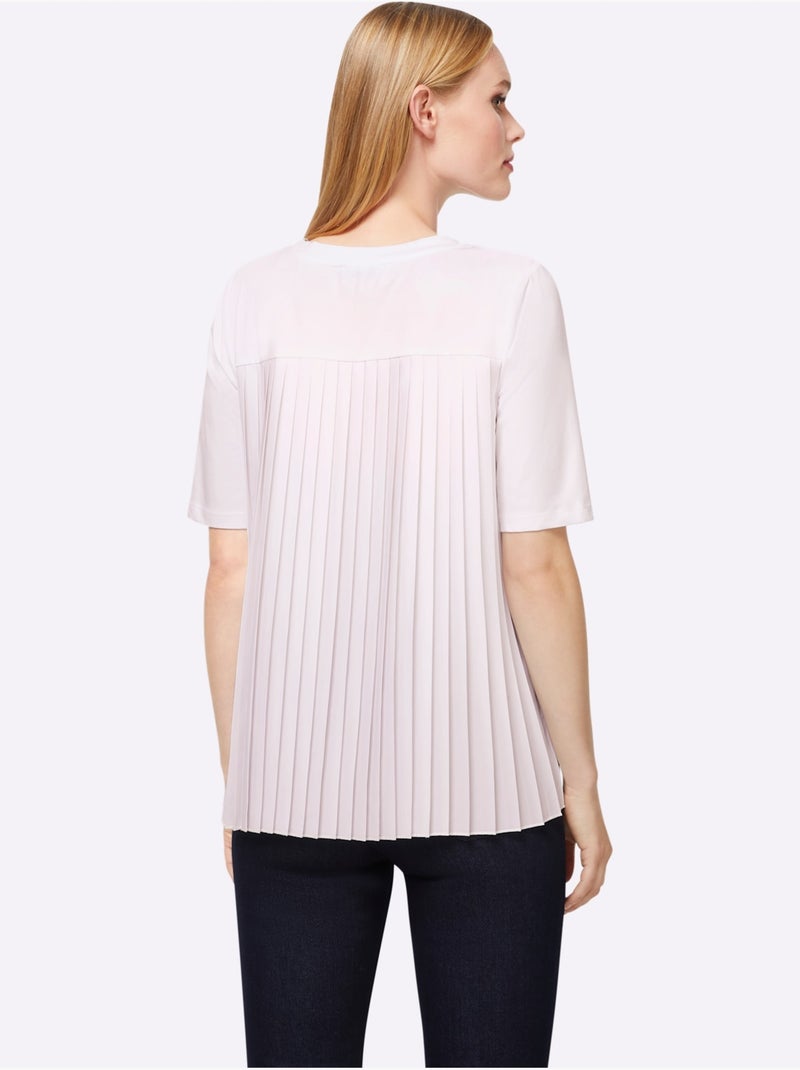 T-shirt Plissé élasthanne - Taille Standard - Helline Blanc - Kiabi