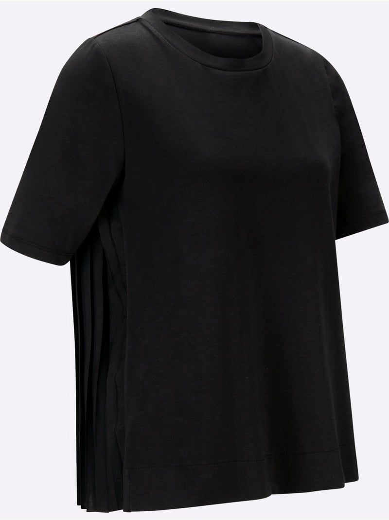 T-shirt Plissé élasthanne - Taille Standard - Helline Noir - Kiabi