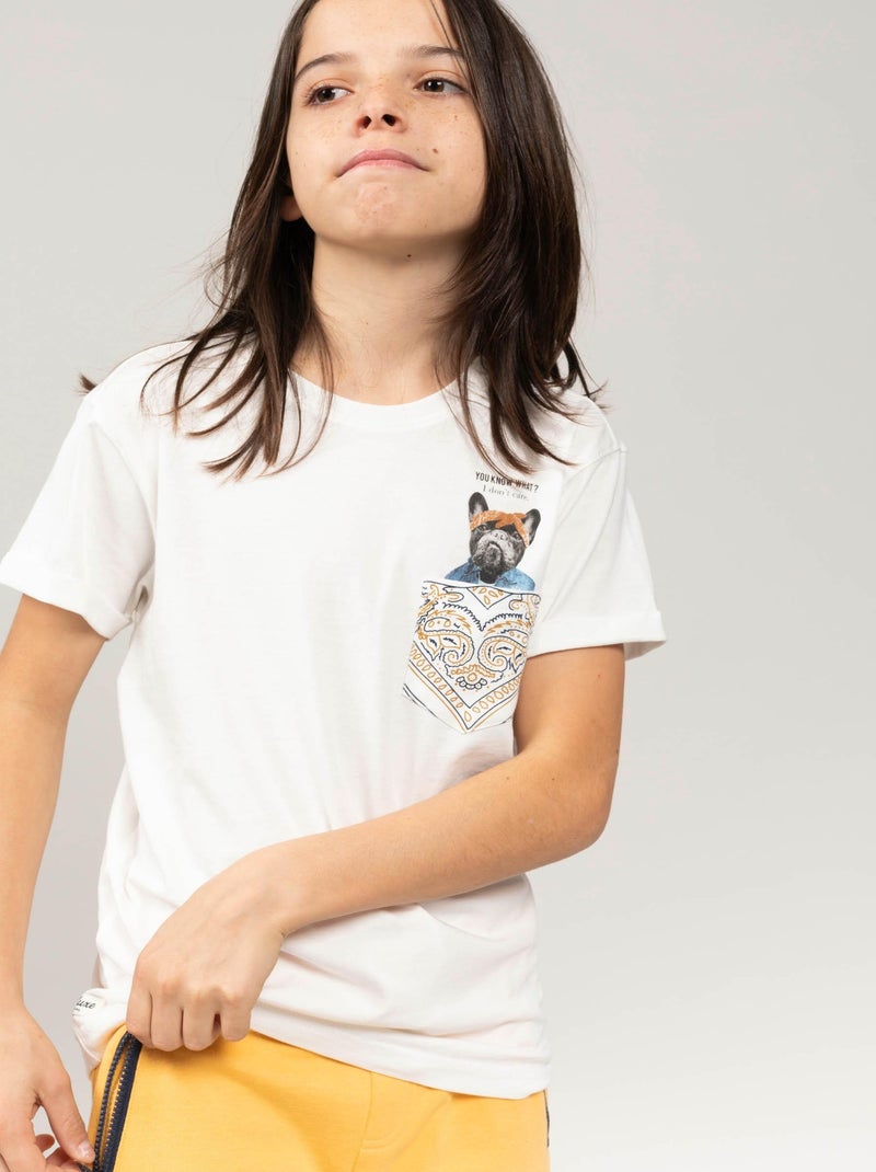 T-shirt poche fantaisie 'Deeluxe' Blanc - Kiabi
