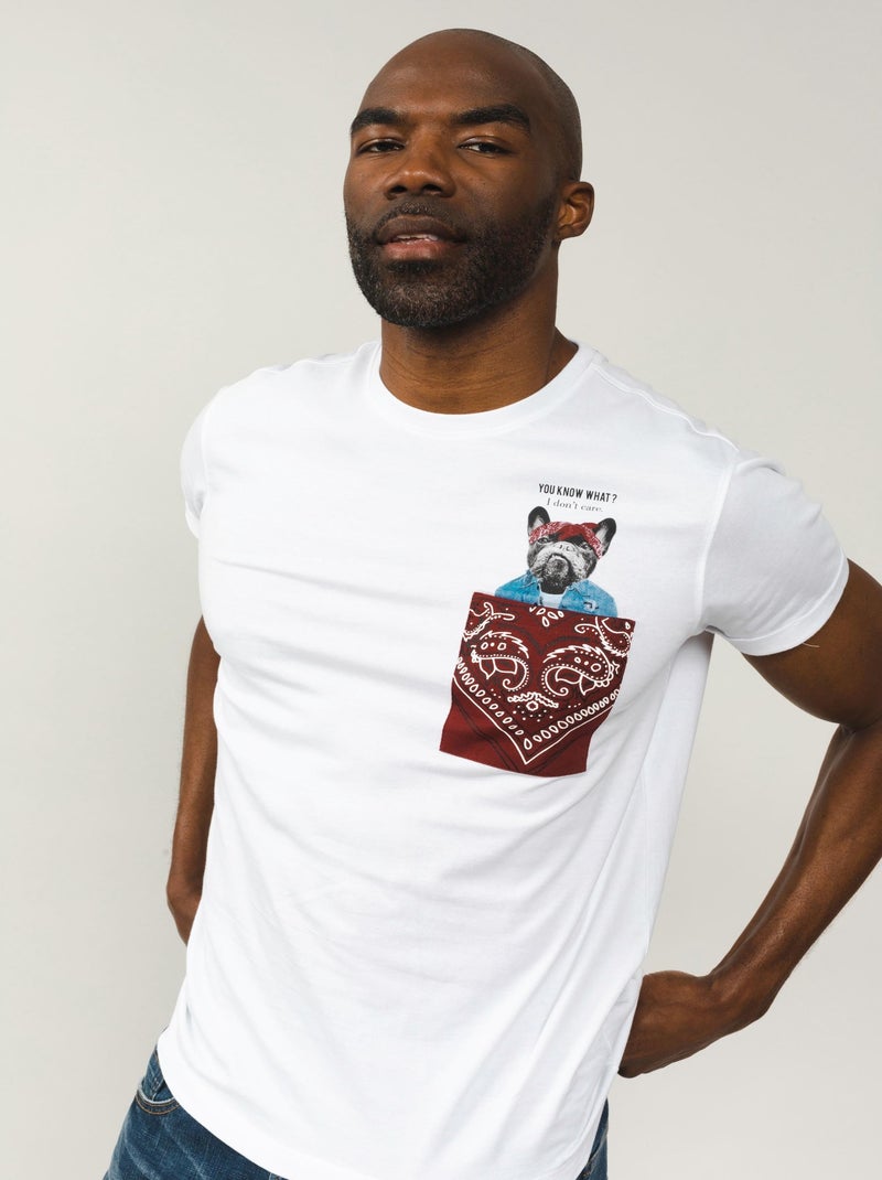 T-shirt poche fantaisie 'Deeluxe' Blanc - Kiabi