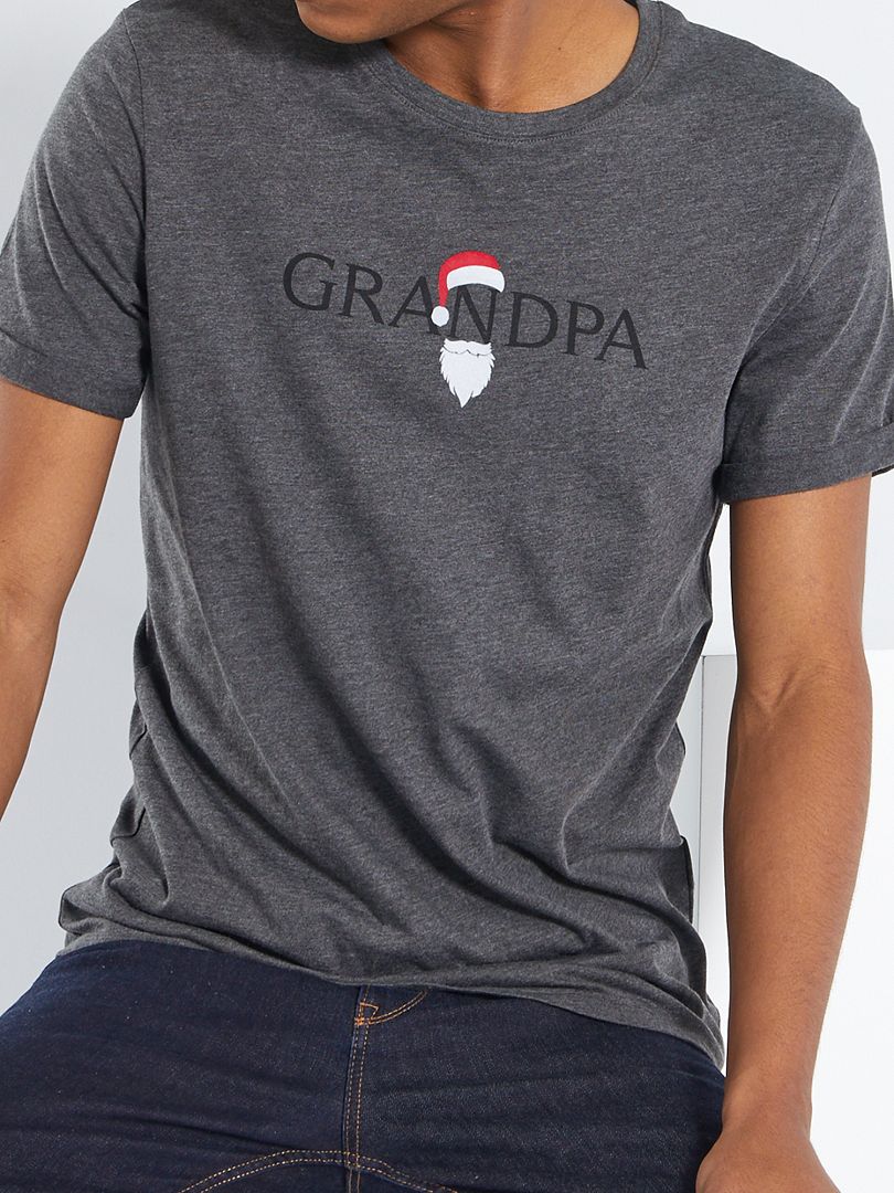 T-shirt + pochon 'Noël' gris - Kiabi