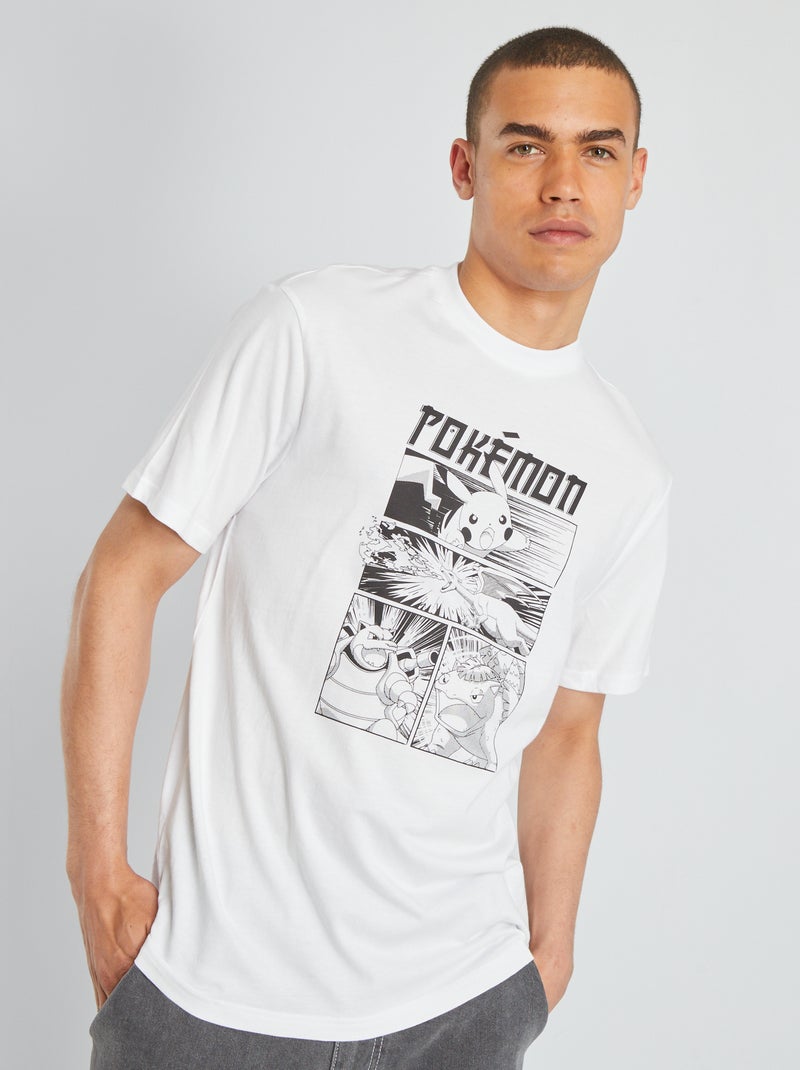 T-shirt 'Pokémon' à col rond blanc - Kiabi