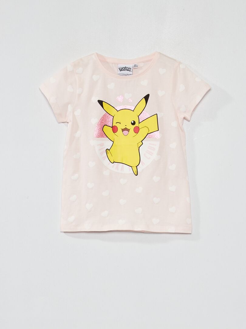T-shirt 'Pokémon' à col rond rose - Kiabi