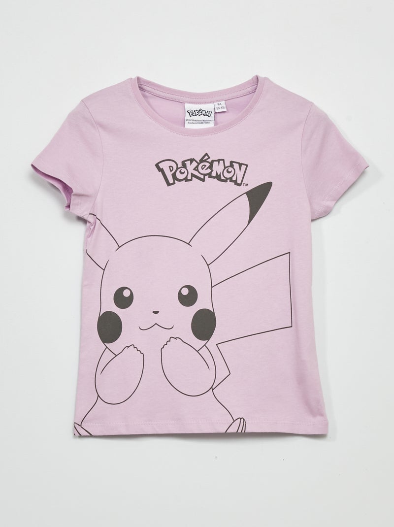 T-shirt 'Pokemon' en jersey mauve clair - Kiabi