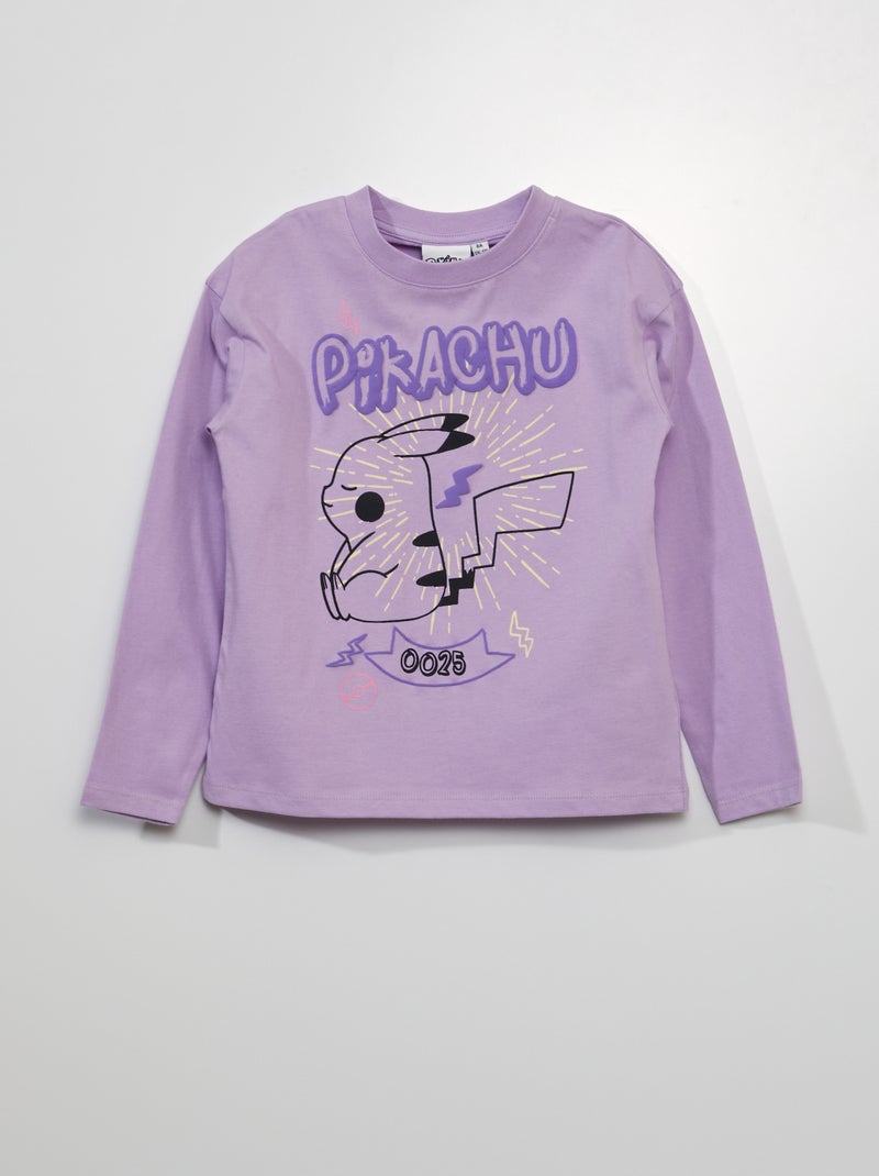 T-shirt 'Pokémon' manches longues Mauve - Kiabi