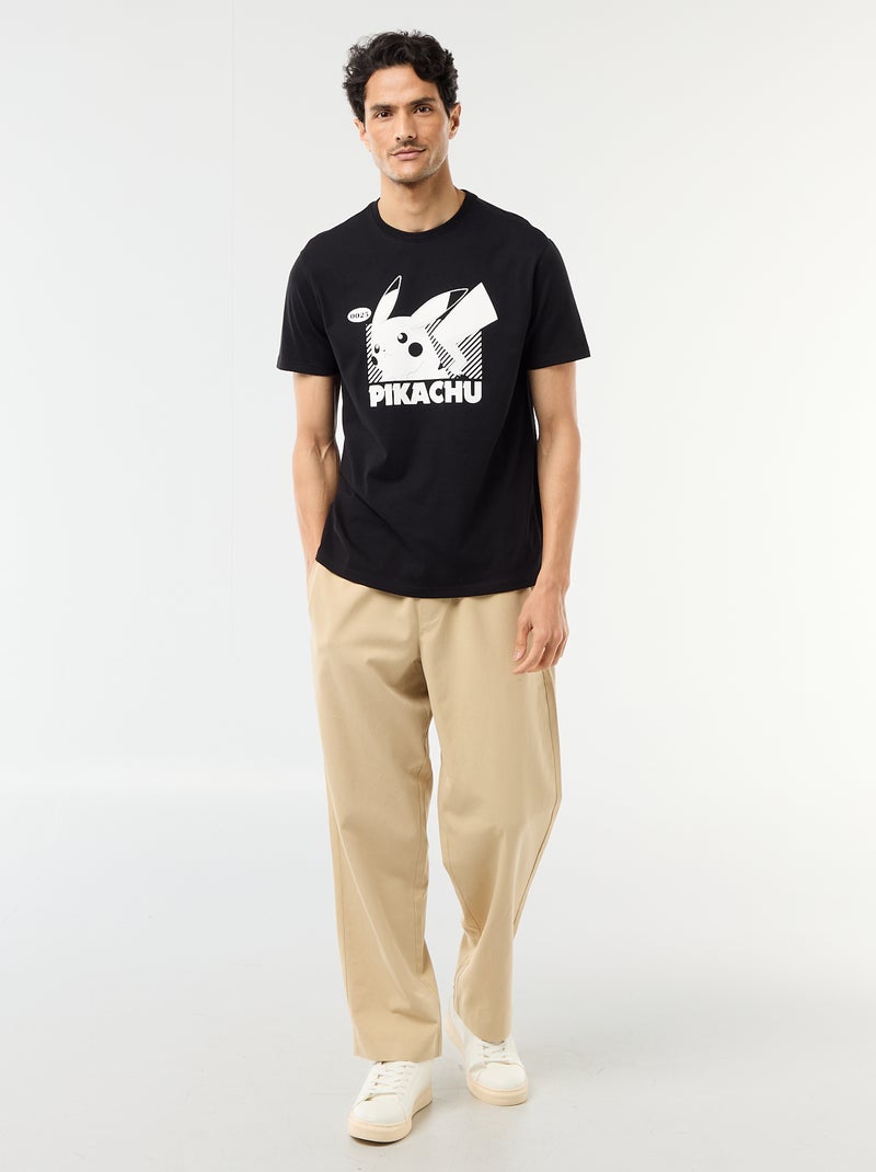 T-shirt 'Pokemon' 'Pikachu' à manches courtes Noir - Kiabi