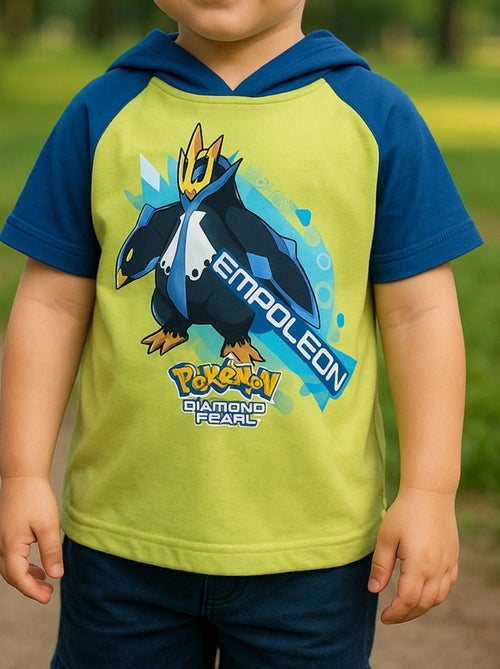 T-shirt Pokémon vert à capuche - Kiabi