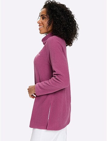 T-shirt polaire superbe broderie florale - taille standard - moda vilona