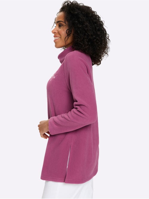 T-shirt polaire superbe broderie florale - taille standard - moda vilona - Kiabi T-shirt polaire superbe broderie florale - taille standard - moda vilona - Kiabi