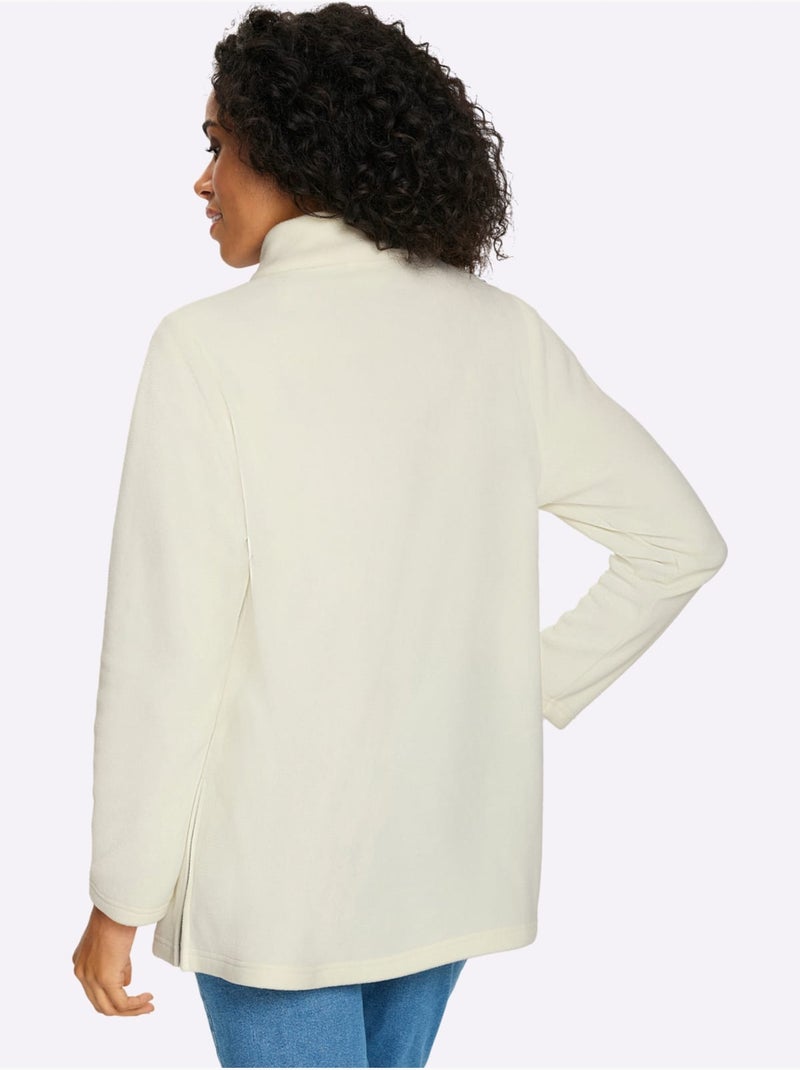 T-shirt polaire superbe broderie florale - taille standard - moda vilona Ecru - Kiabi