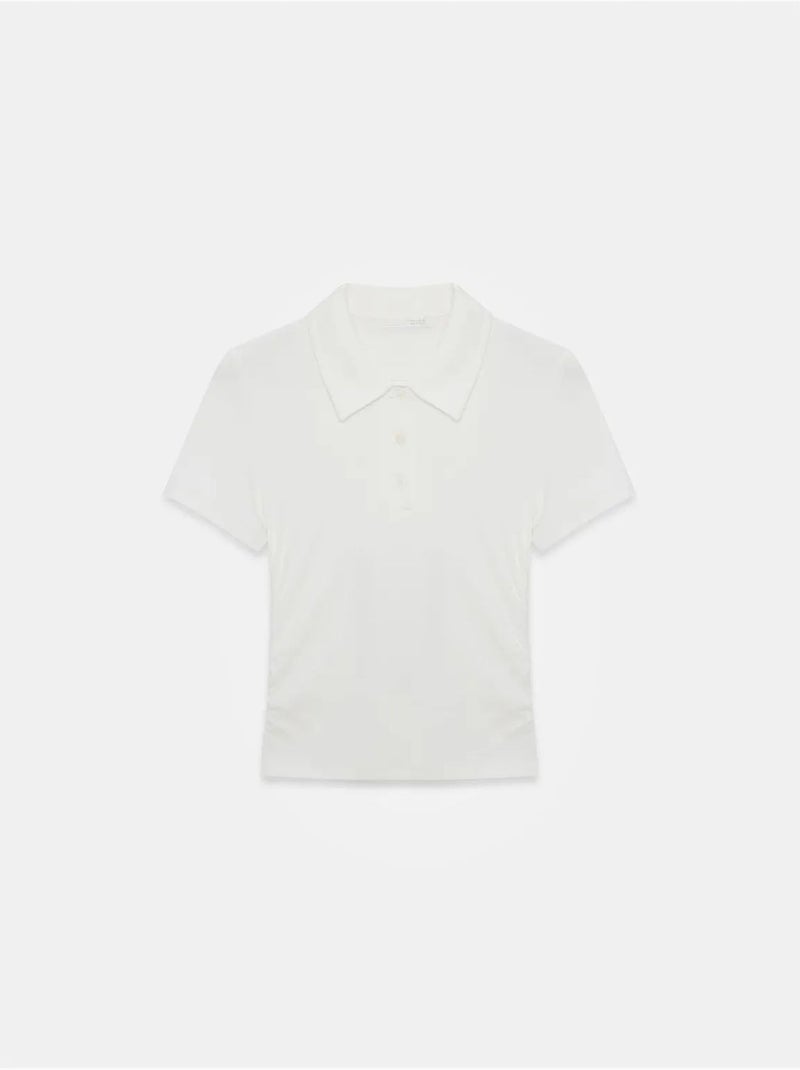 T-shirt Polo Court Femme, Coupe Slim Blanc cassé - Kiabi