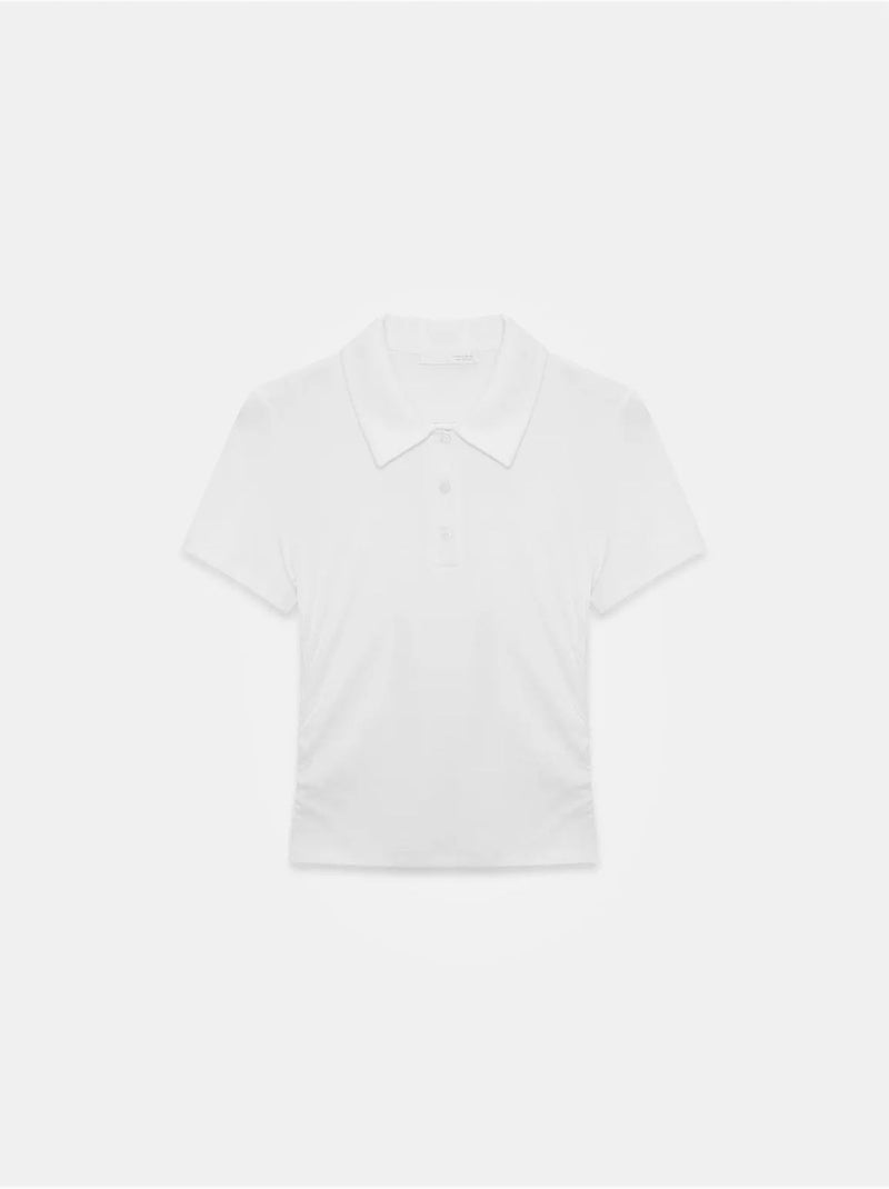 T-shirt Polo Court Femme, Coupe Slim Blanc - Kiabi