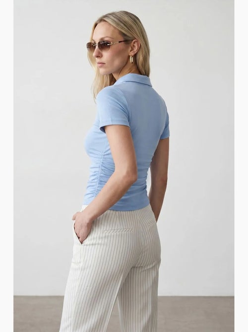 T-shirt polo court femme, coupe slim dilvin - Kiabi T-shirt polo court femme, coupe slim dilvin - Kiabi
