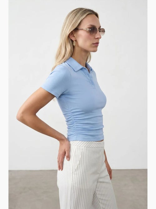 T-shirt polo court femme, coupe slim dilvin - Kiabi T-shirt polo court femme, coupe slim dilvin - Kiabi