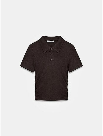 Dilvin t-shirt polo court femme, coupe slim