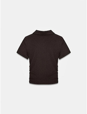 Dilvin t-shirt polo court femme, coupe slim