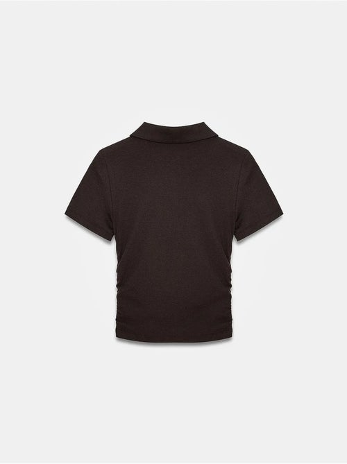 T-shirt polo court femme, coupe slim dilvin - Kiabi