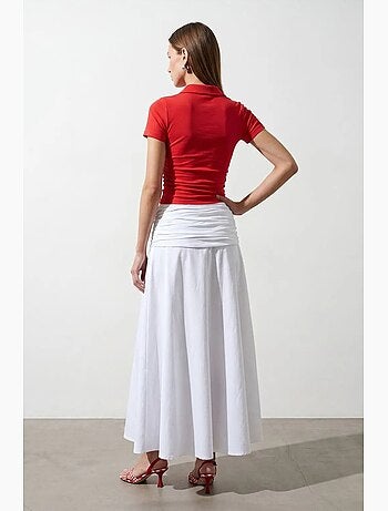 T-shirt polo court femme, coupe slim dilvin