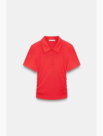 T-shirt polo court femme, coupe slim dilvin