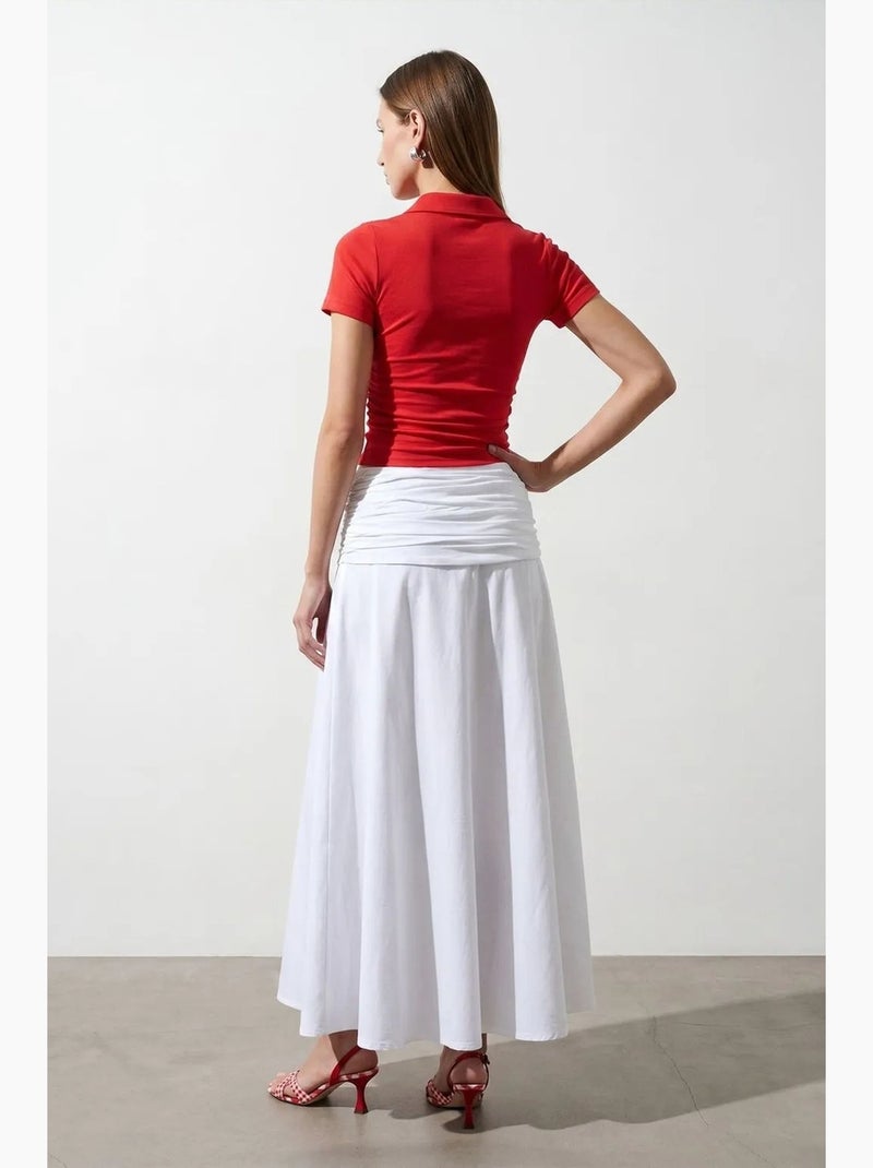 T-shirt polo court femme, coupe slim dilvin Rouge - Kiabi