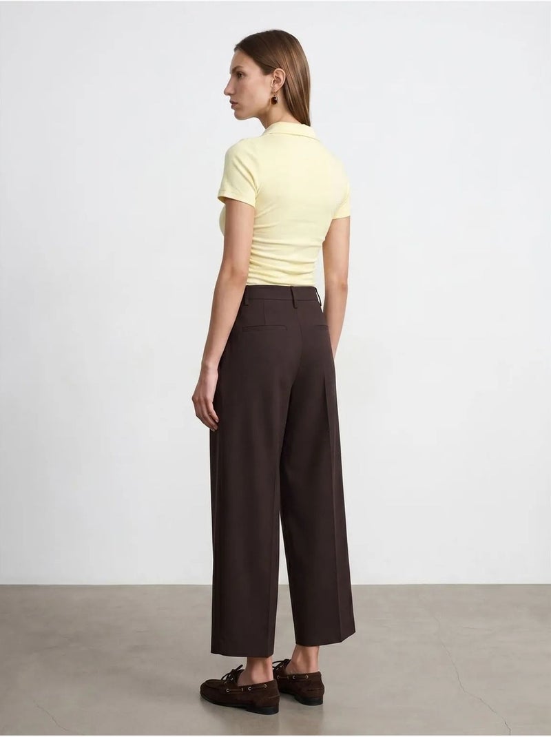 T-shirt Polo Court Femme, Coupe Slim Jaune citron - Kiabi
