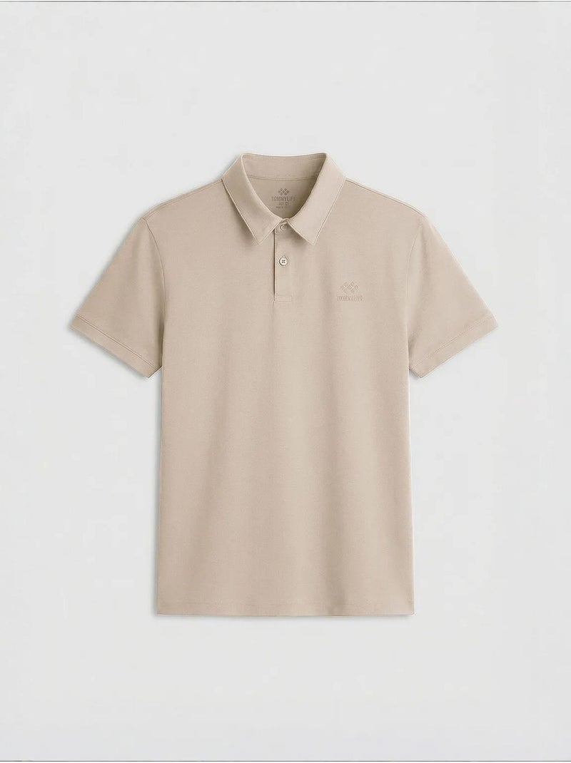 T-shirt polo homme en coton et élasthanne tommy Beige argile - Kiabi
