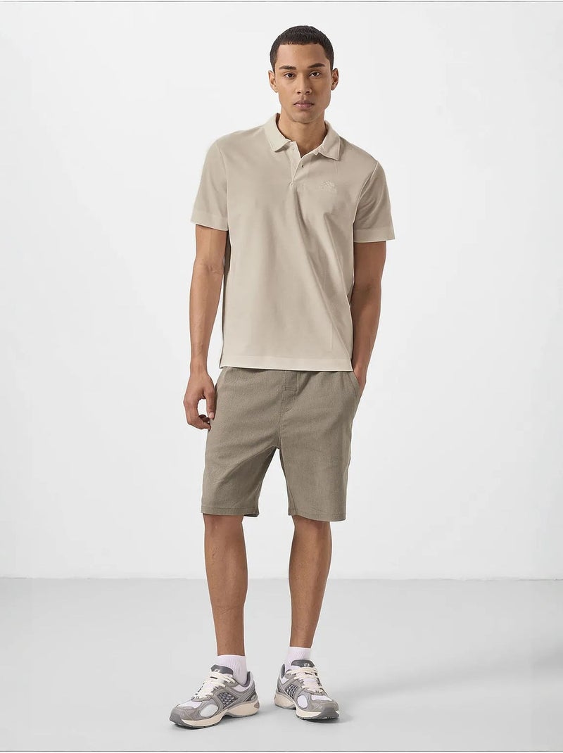 T-shirt polo homme en coton et élasthanne tommy Beige argile - Kiabi