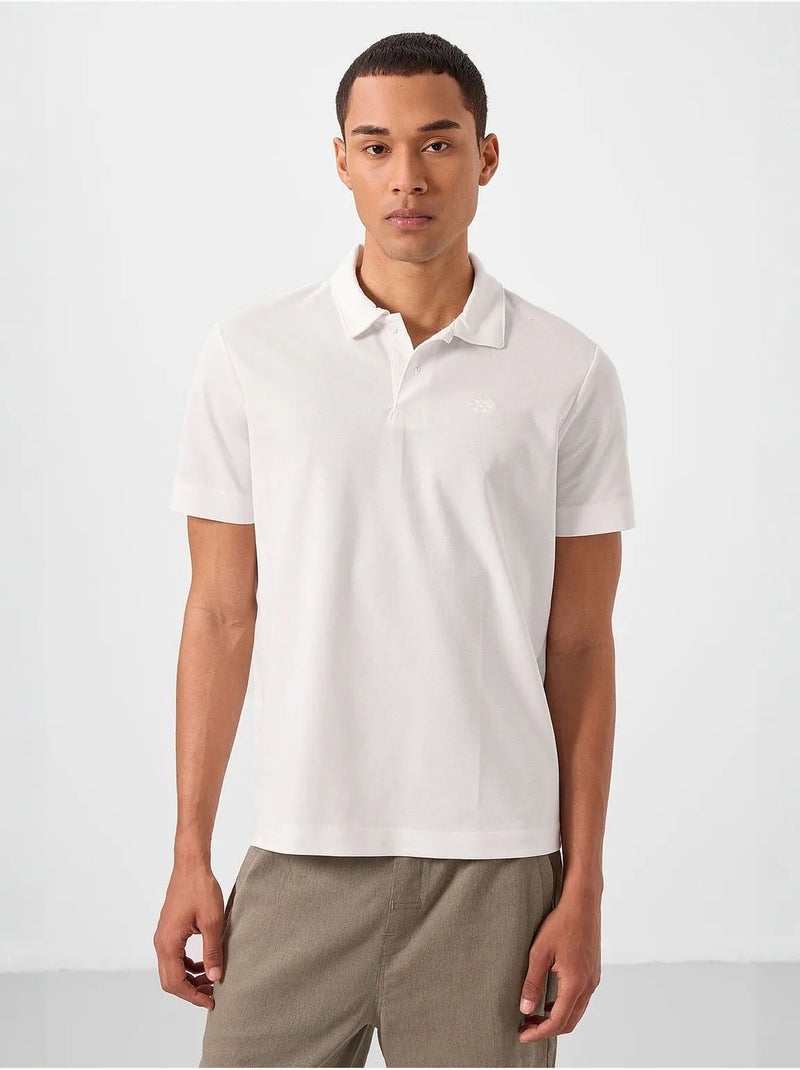 T-shirt polo homme en coton et élasthanne tommy Blanc cassé - Kiabi
