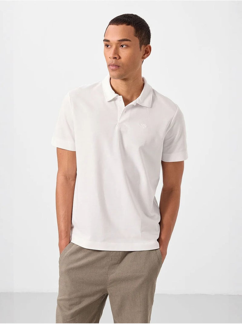 T-shirt polo homme en coton et élasthanne tommy Blanc cassé - Kiabi