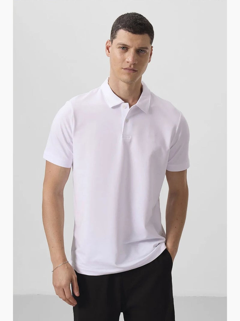 T-shirt polo homme en coton et élasthanne tommy Blanc cassé - Kiabi
