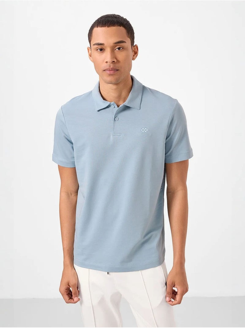 T-shirt polo homme en coton et élasthanne tommy Bleu ciel - Kiabi