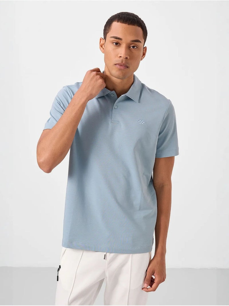 T-shirt polo homme en coton et élasthanne tommy Bleu ciel - Kiabi