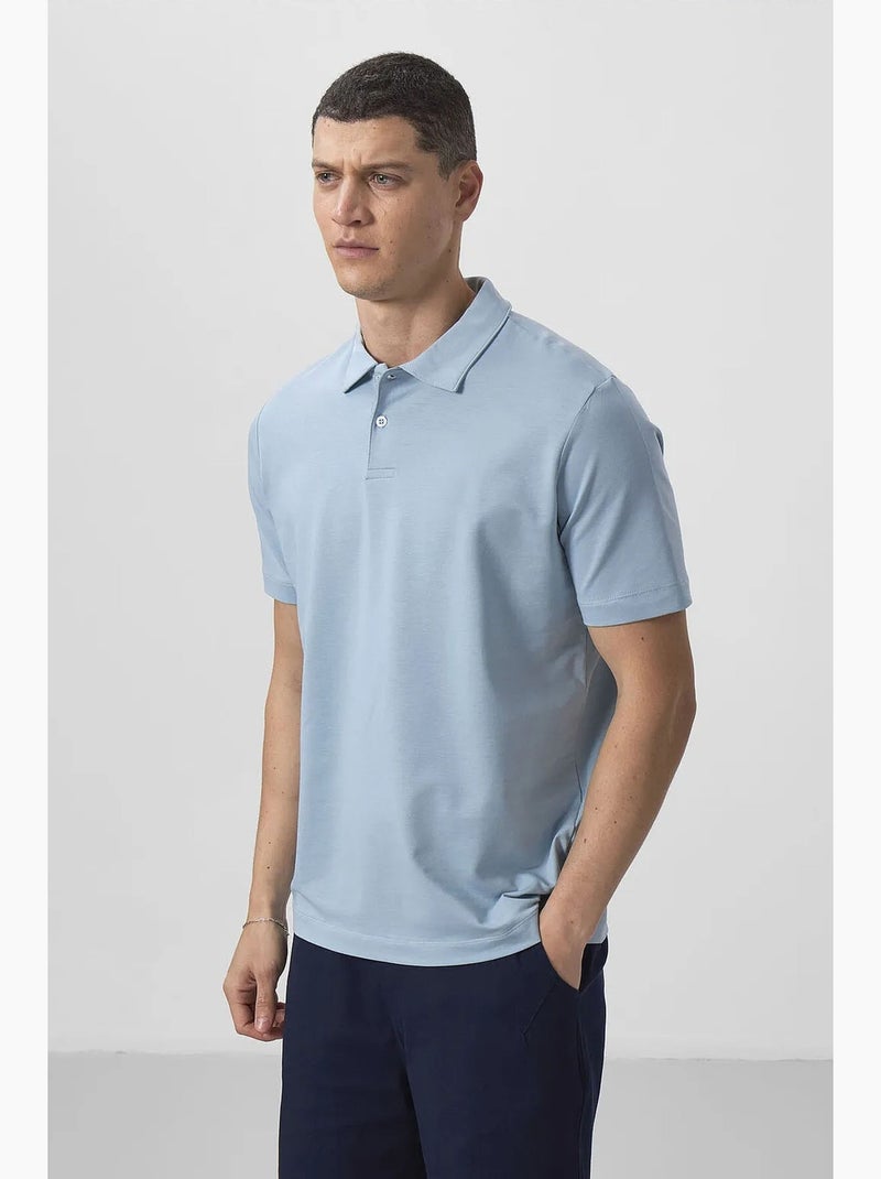 T-shirt polo homme en coton et élasthanne tommy Bleu ciel - Kiabi