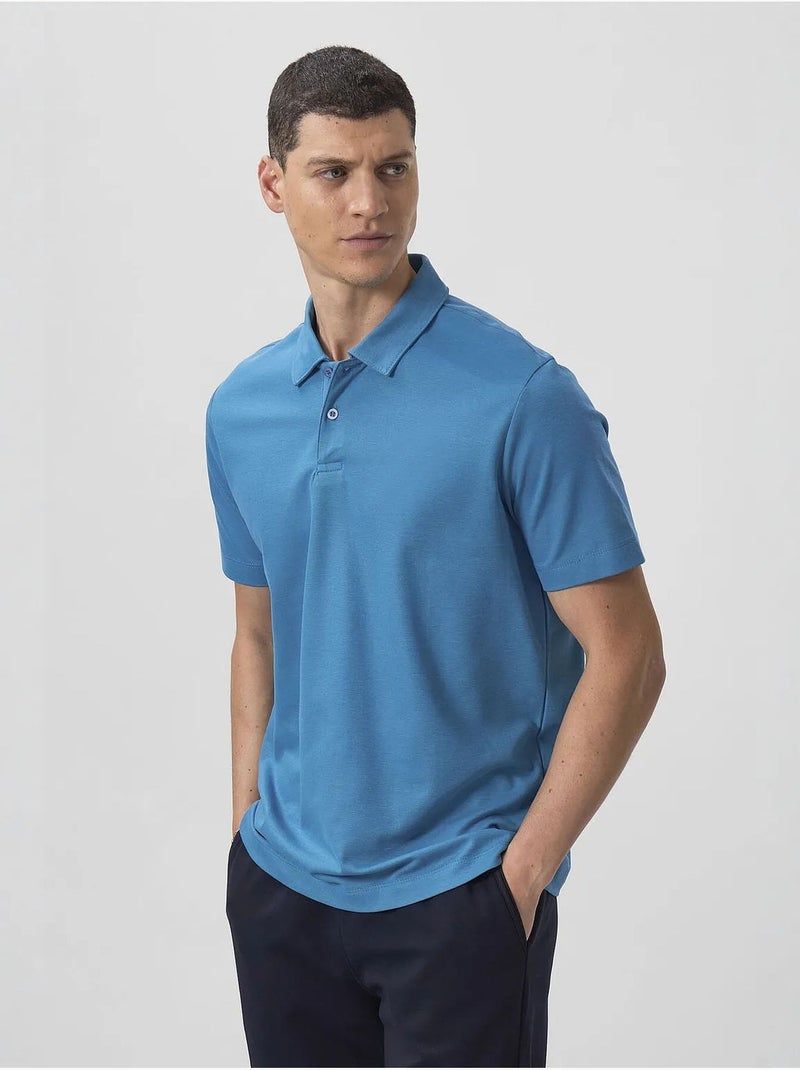 T-shirt polo homme en coton et élasthanne tommy Bleu électrique - Kiabi