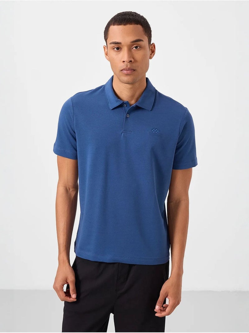 T-shirt polo homme en coton et élasthanne tommy Bleu saphir - Kiabi