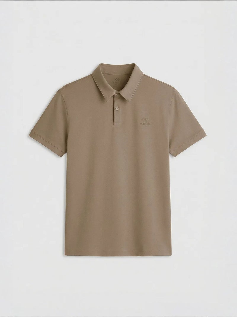 T-shirt polo homme en coton et élasthanne tommy Grège - Kiabi