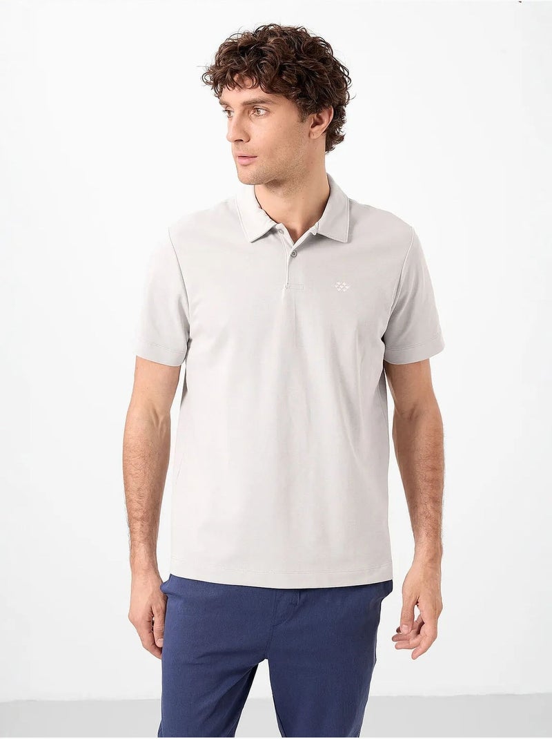 T-shirt polo homme en coton et élasthanne tommy Gris clair - Kiabi