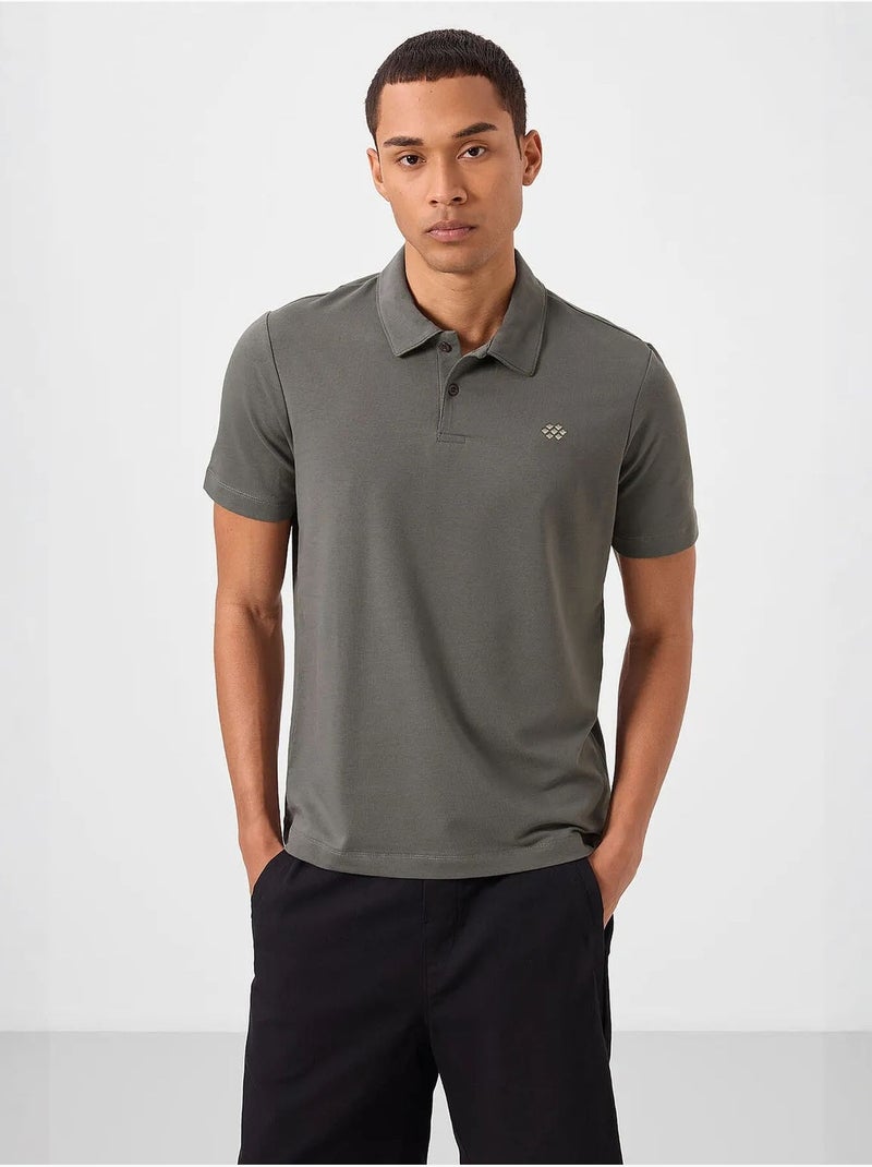 T-shirt polo homme en coton et élasthanne tommy Gris foncé - Kiabi