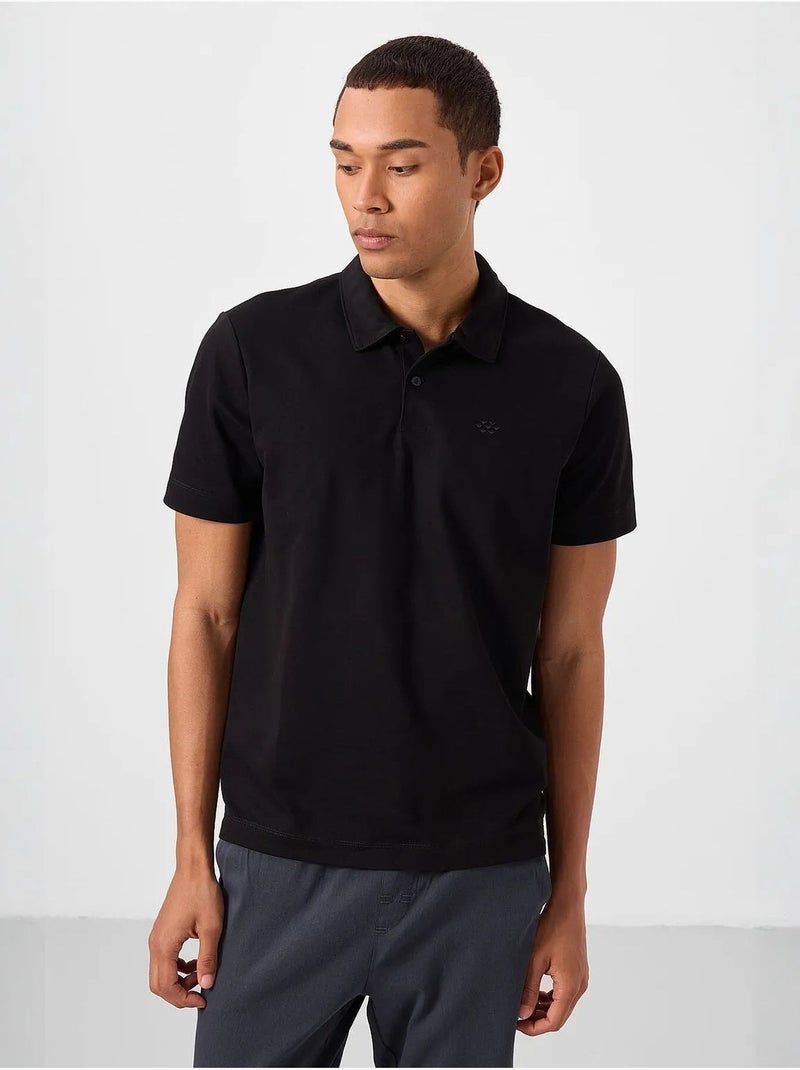 T-shirt polo homme en coton et élasthanne tommy Noir - Kiabi