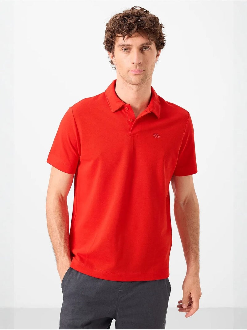 T-shirt polo homme en coton et élasthanne tommy Rouge - Kiabi