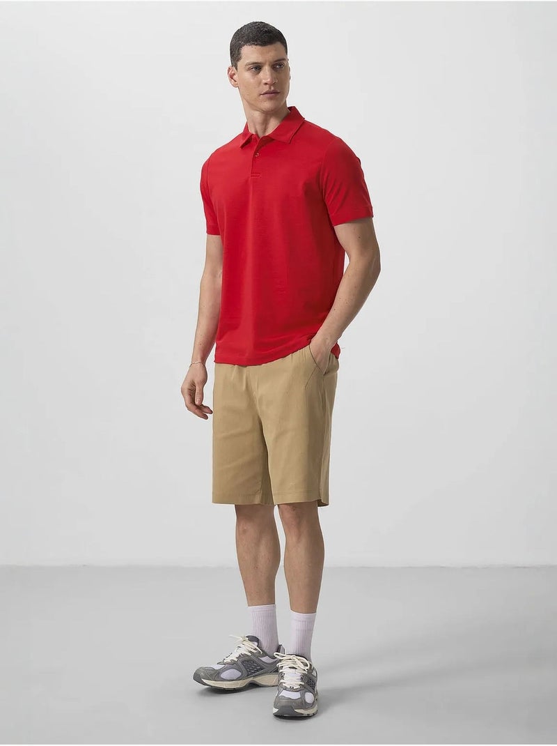 T-shirt polo homme en coton et élasthanne tommy Rouge - Kiabi