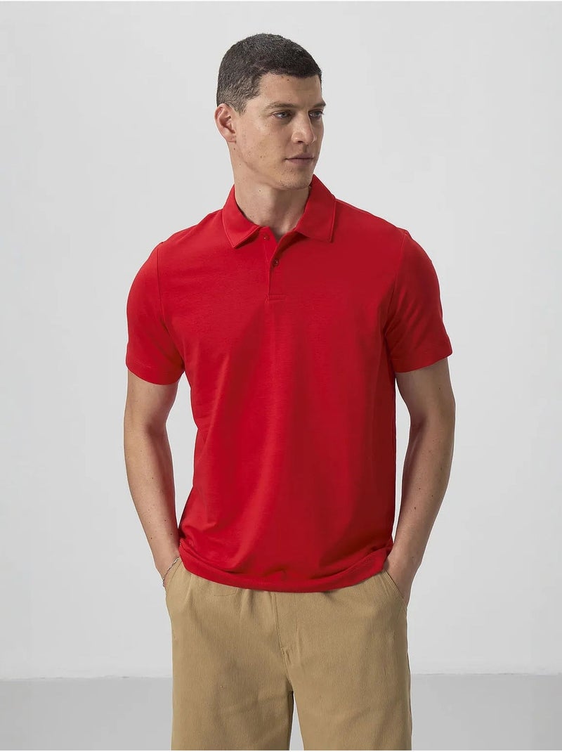 T-shirt polo homme en coton et élasthanne tommy Rouge - Kiabi