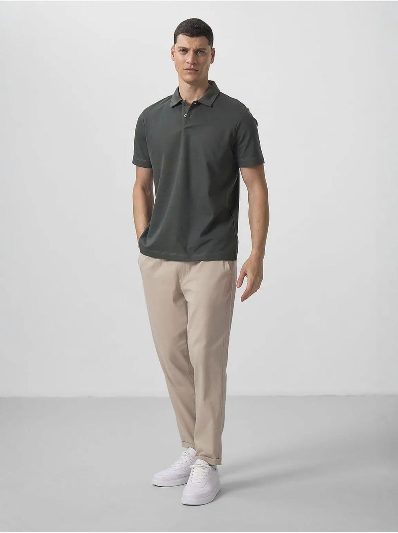 T-shirt polo homme en coton et élasthanne tommy Vert foncé - Kiabi