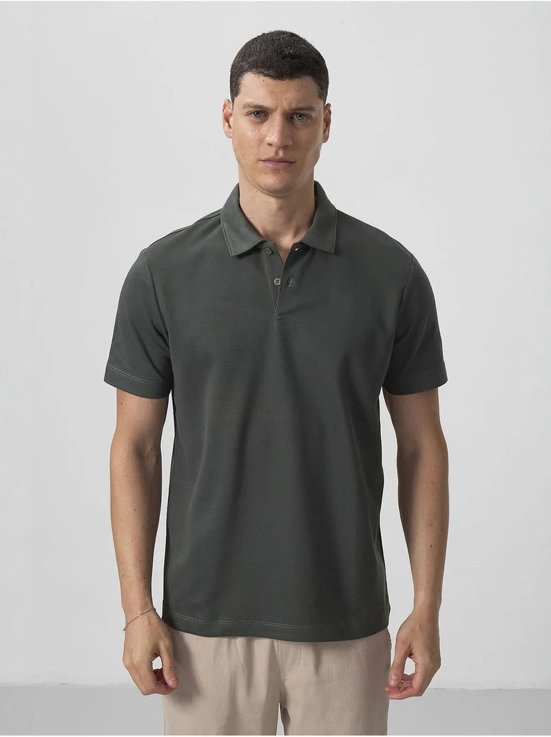 T-shirt polo homme en coton et élasthanne tommy Vert foncé - Kiabi