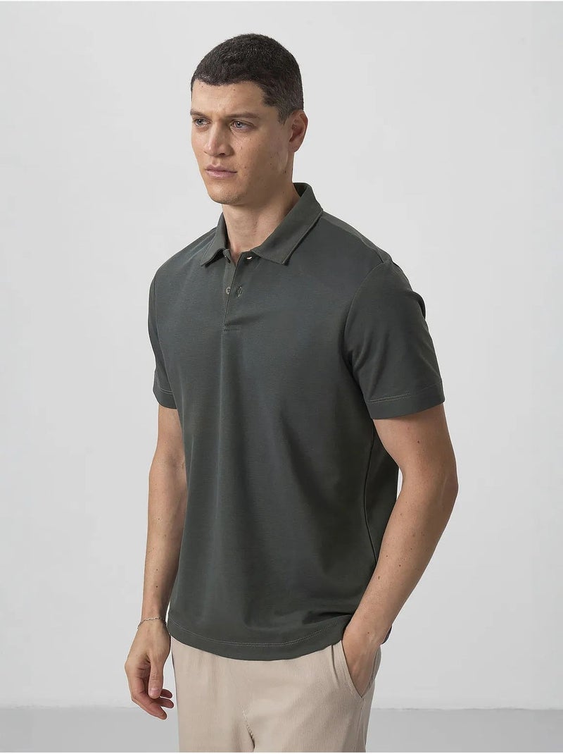 T-shirt polo homme en coton et élasthanne tommy Vert foncé - Kiabi