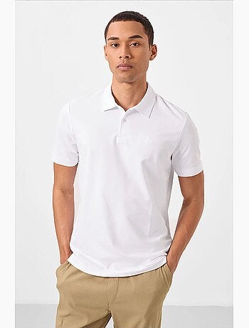 T-shirt polo homme en mélange de coton tommy