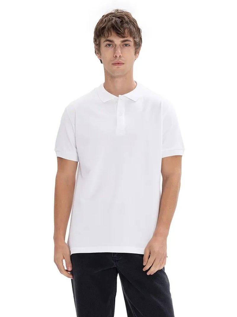T-shirt polo homme uni giesto Blanc - Kiabi