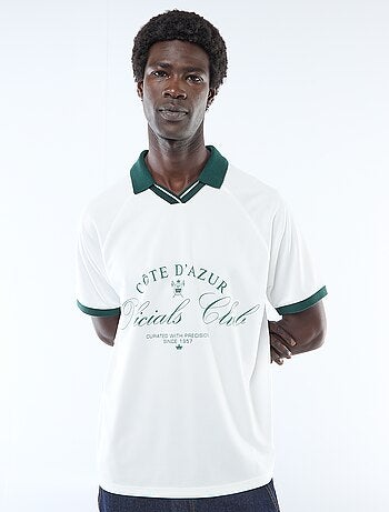 T-shirt polo imprimé à message