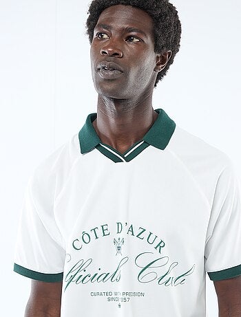 T-shirt polo imprimé à message